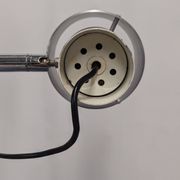 Space age modernist floor lamp with 2 aluminium spots, France circa 1970.