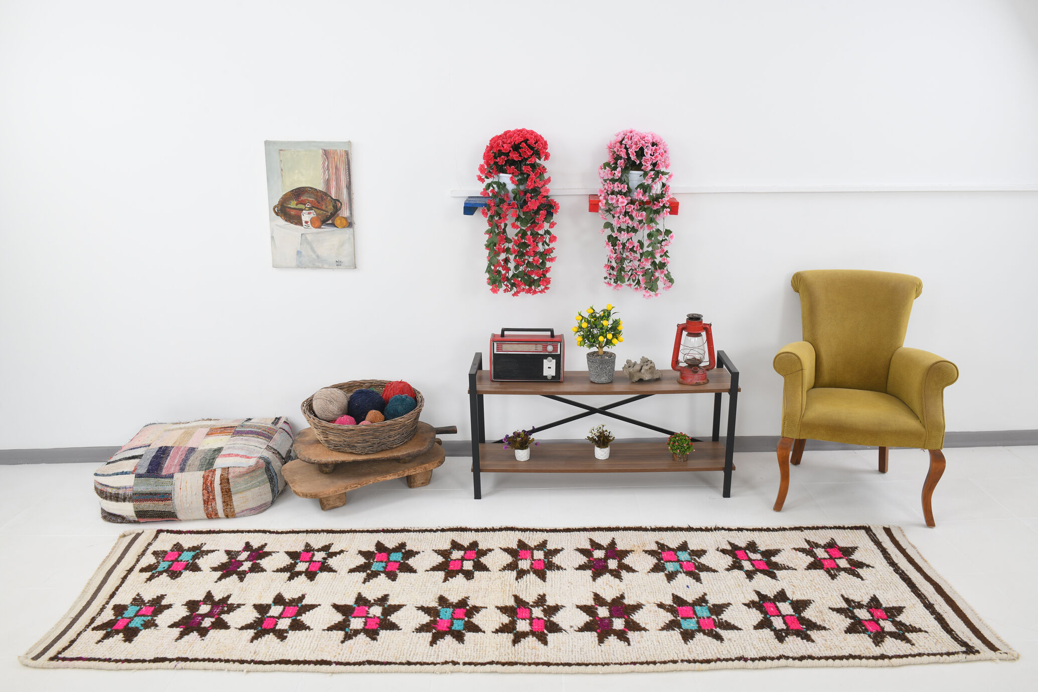 Tapis coureur beige & marron