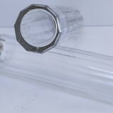 Three Art Deco crystal chrome glass bottles