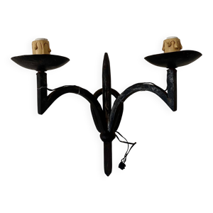 Applique 2 feux en fer