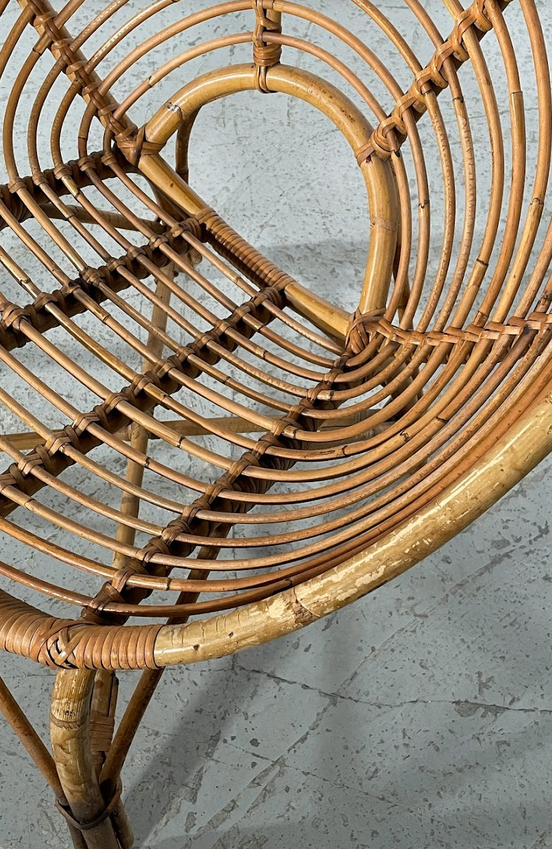 Pair of rattan armchairs