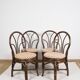 Set of 4 turned wicker chairs, vintage.