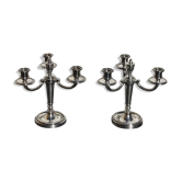 Pair of chandeliers model beads silver metal Christofle