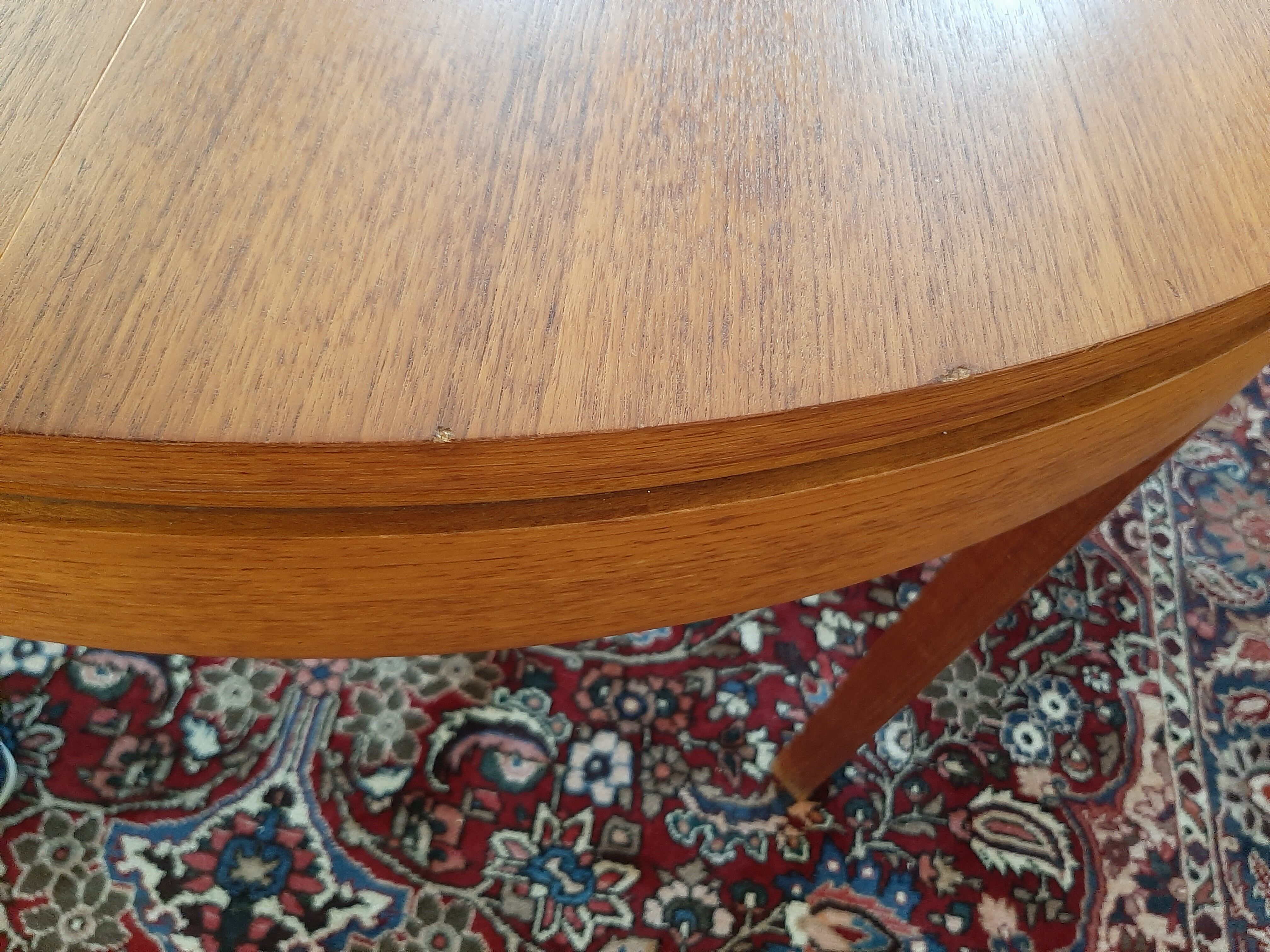 Table ronde extensible scandinave teck vintage