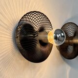 Set of 3 vintage wall lights, metal, France, 1970.