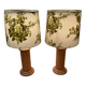 Pair of large pine lamps 1960 "scandinavian design".