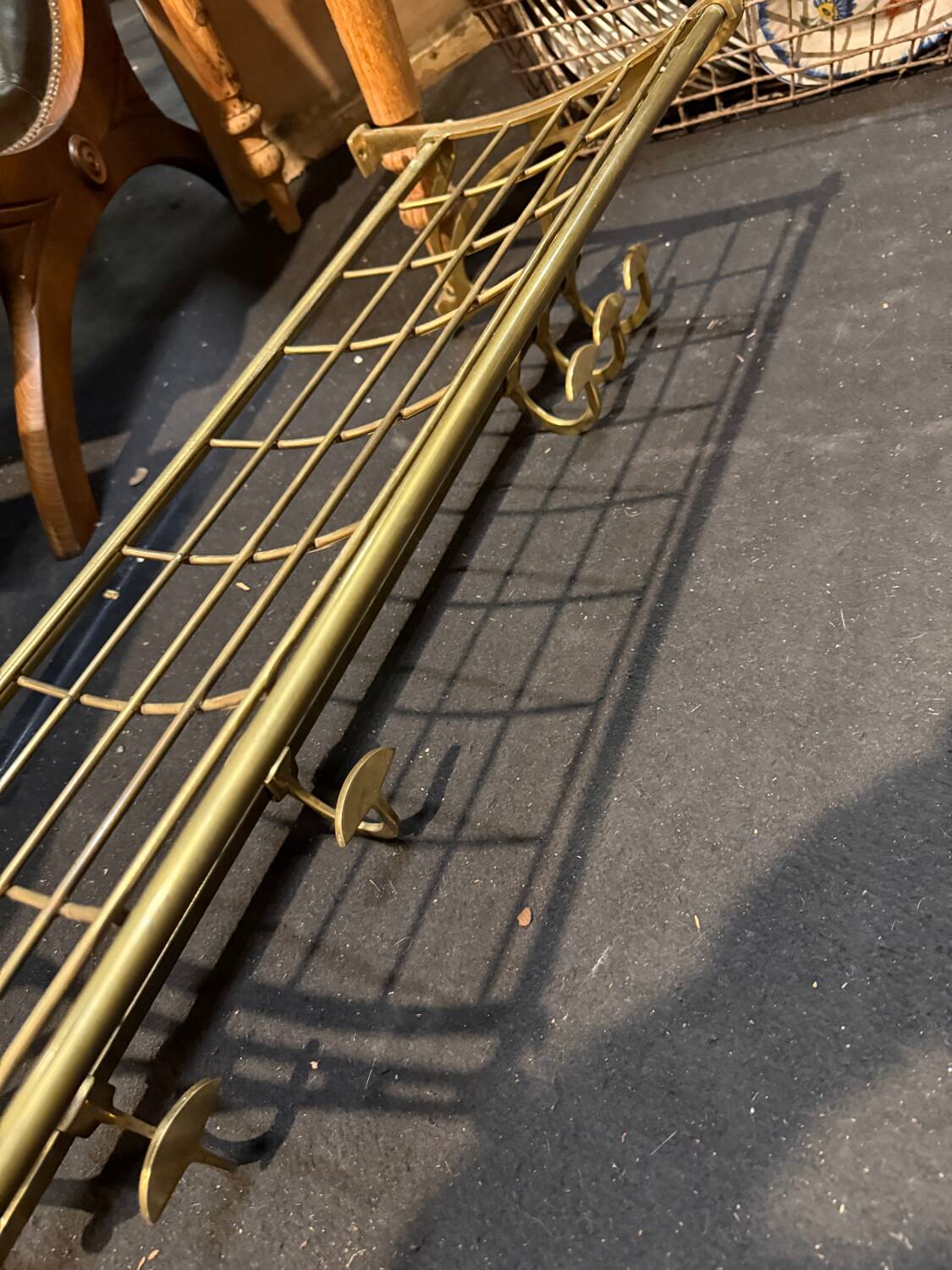 Brass train shelf