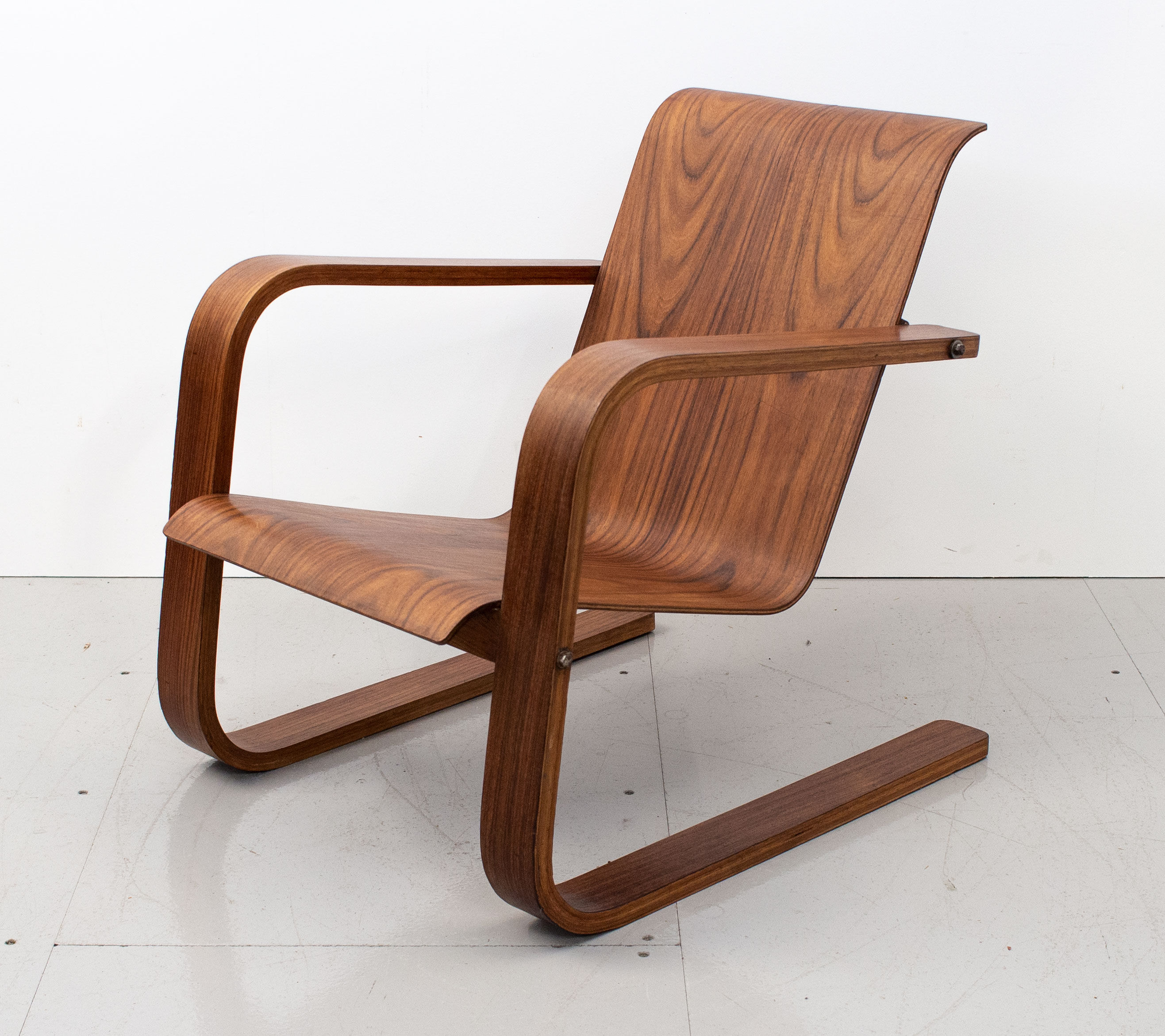 1930s modernist cantilever plywood armchair