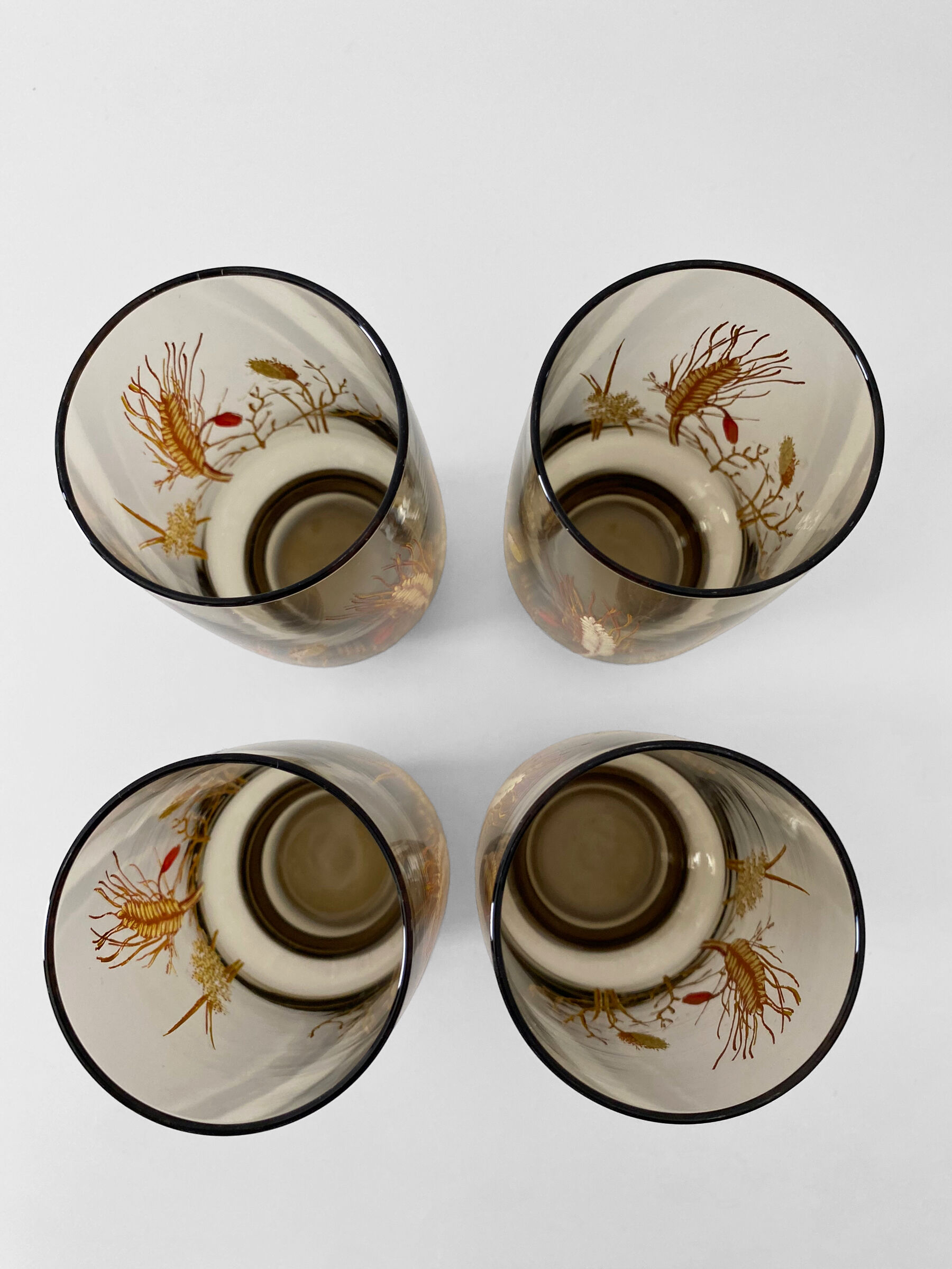 4 glasses smoked luminarc tivoli