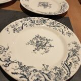 Service of old Gien earthenware plates and dishes