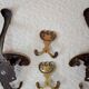 4 antique patented bronze coat hooks – Napoleon III rococo style