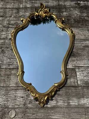 Louis XV style mirror in vintage gold composite 70'S 42x68cm