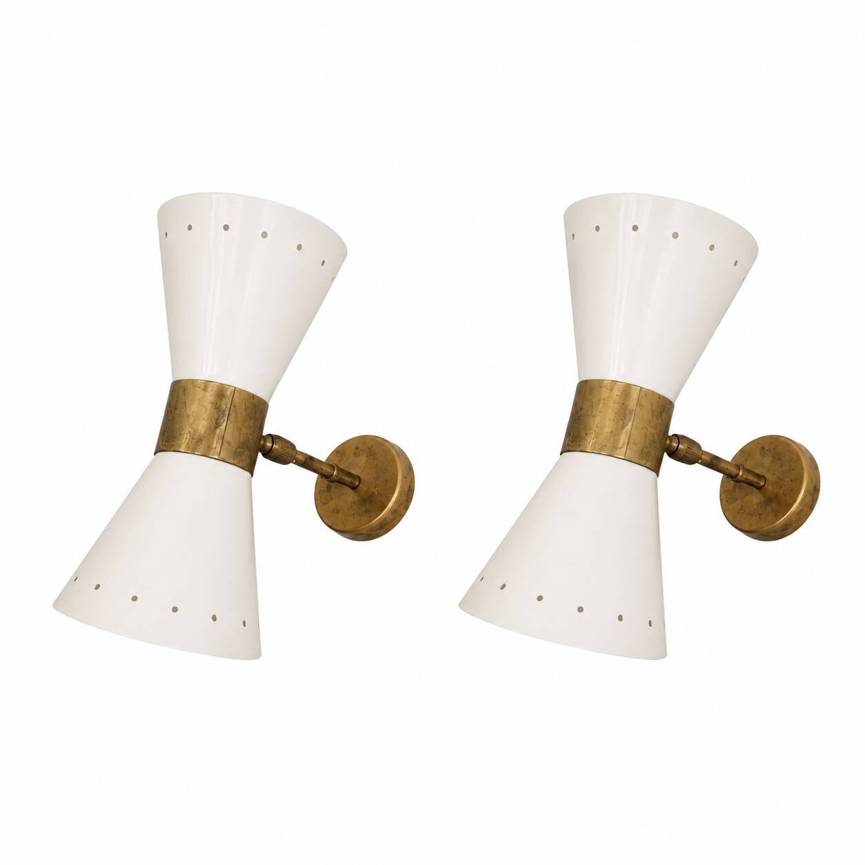 Pair of wall sconces in the style of the 1950s.