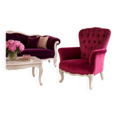 Fauteuil baroque fuchsia vintage / siège