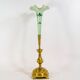 Art nouveau table vase in brass and opaline glass