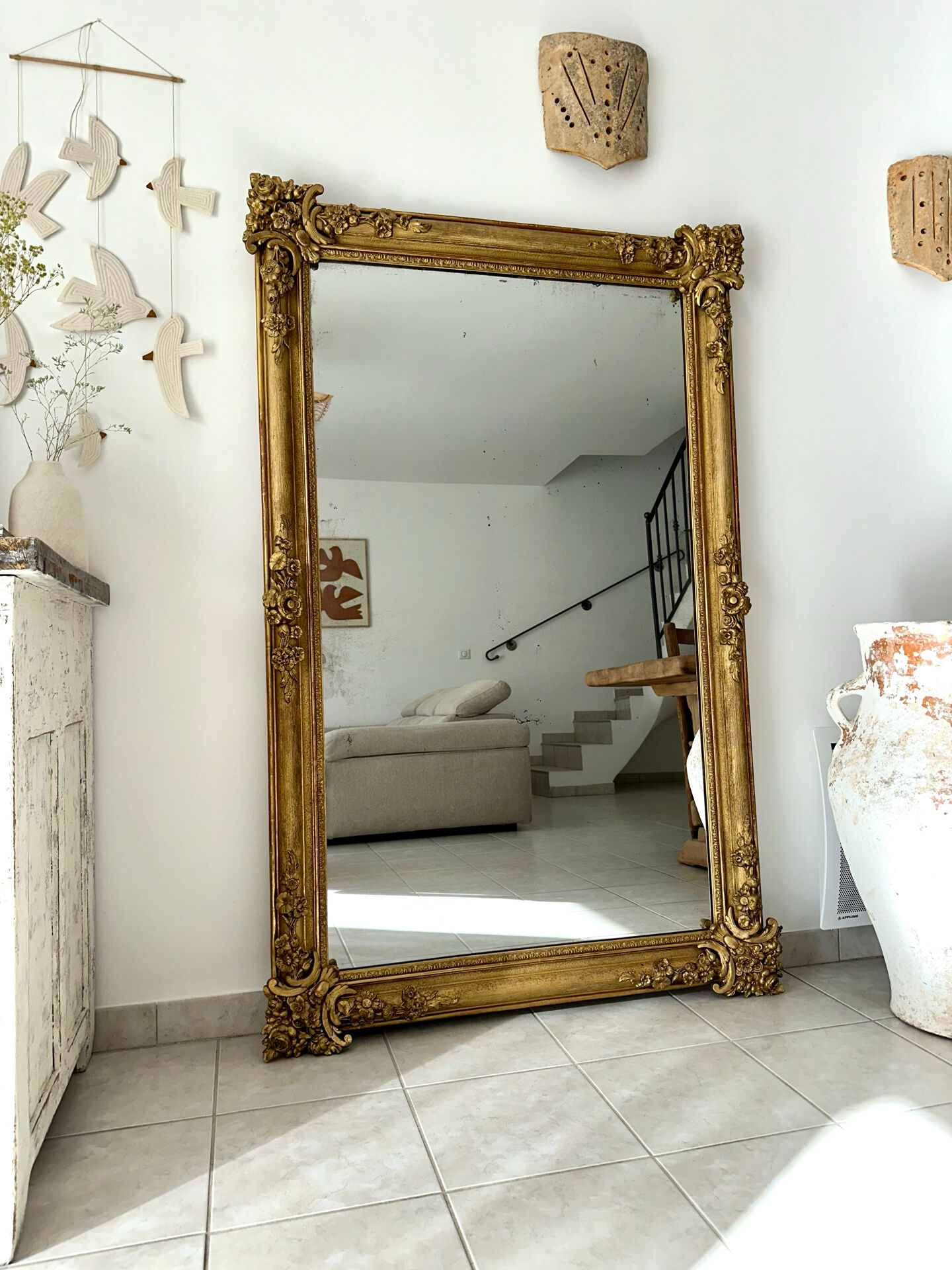 Miroir ancien doré époque XIXème