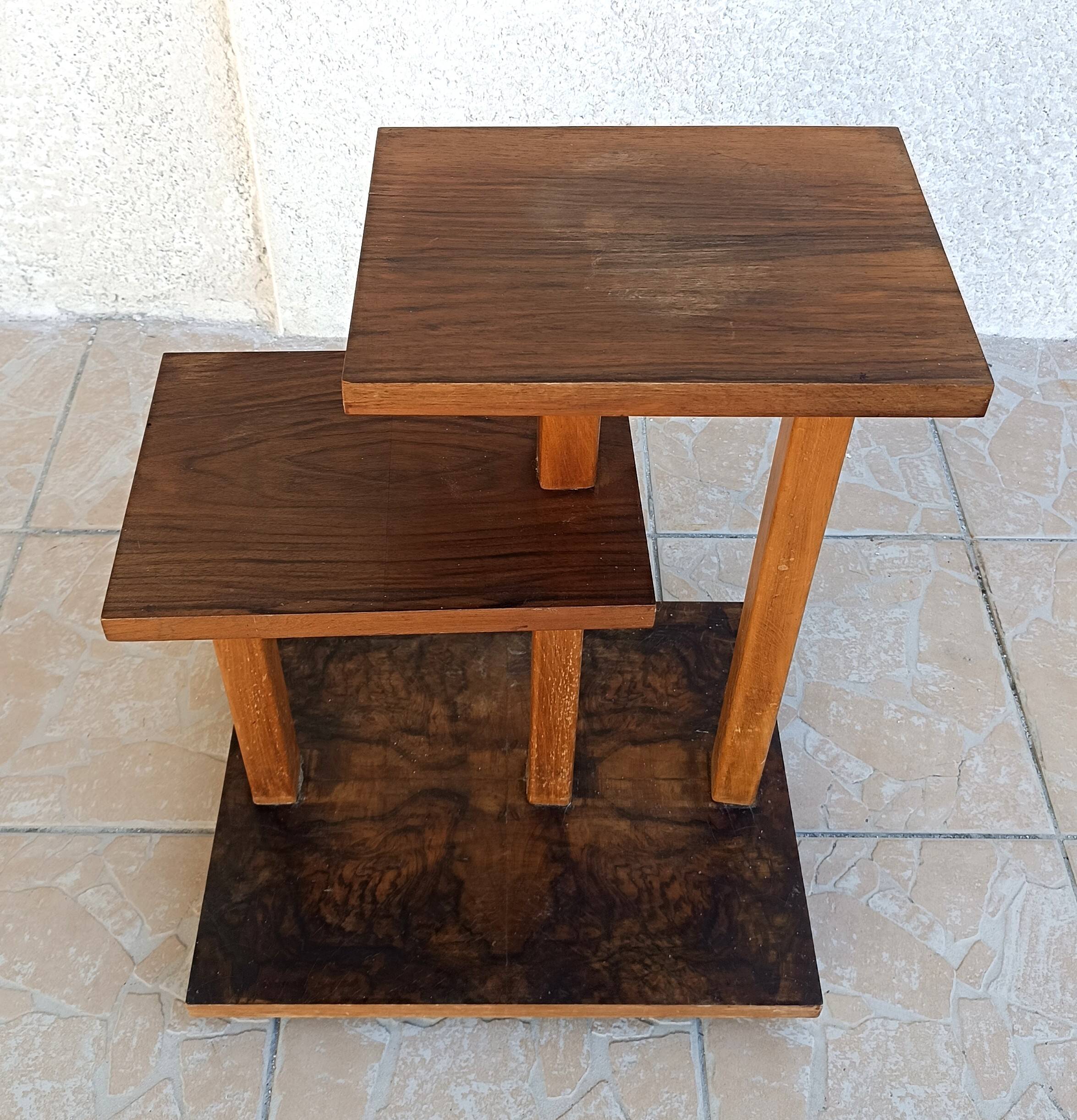 Vintage walnut burl stool