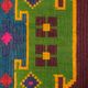 Handwoven vintage accent geometrical rug, colorful wool, Romanian carpet 230x160cm