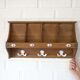 Vintage Wall Wooden Shelf / Mid Century Mail Organizer / Key Holder
