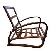 Fauteuil Ajustable H-70 en Bois Courbé en Noyer par Jindrich Halabala, 1930s