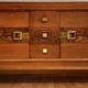 Japanese art deco enfilade with carved frieze