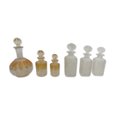 Set of 6 crystal perfume bottles