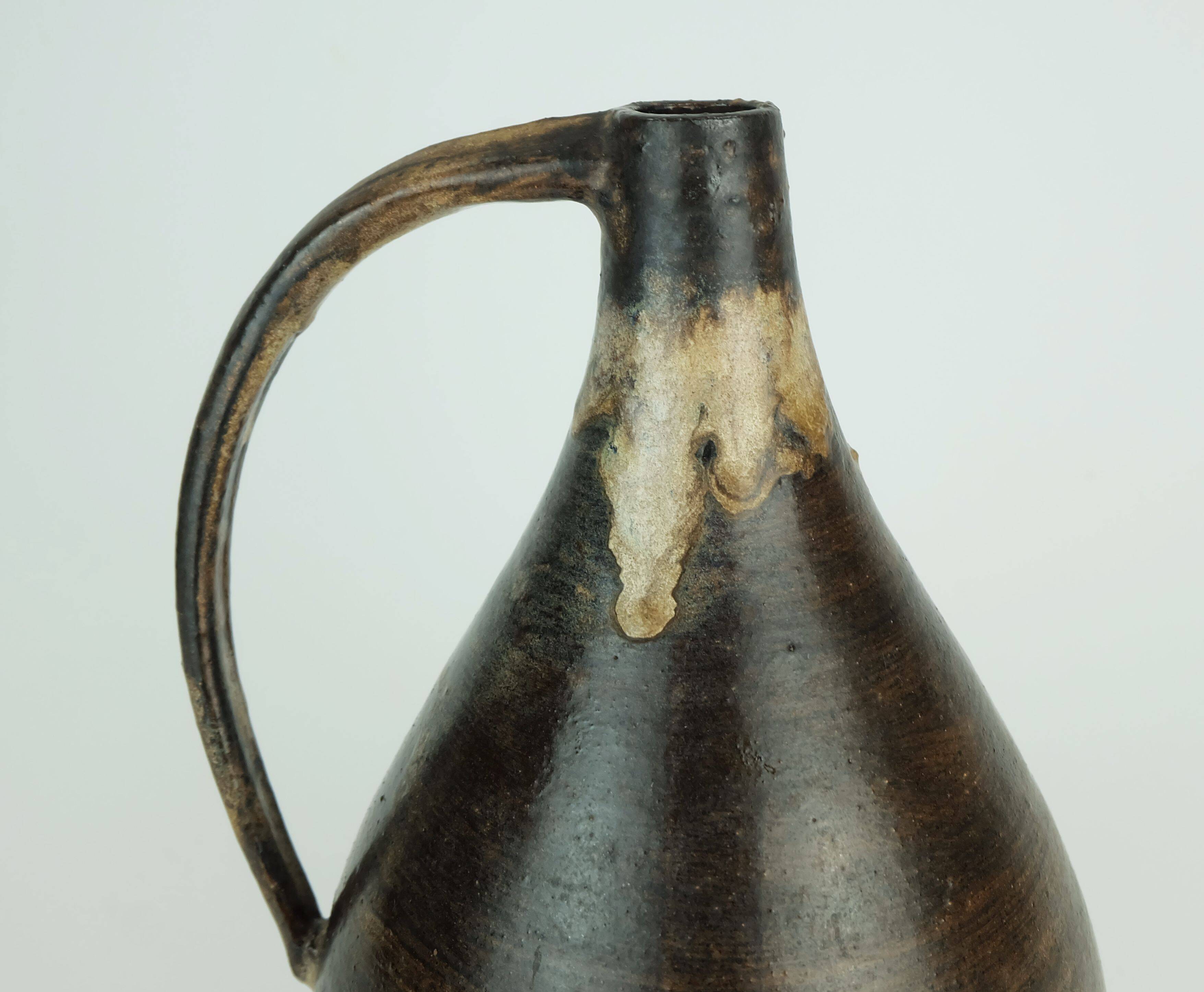 Vase en céramique moderne danoise, poterie d'atelier conny walther, danemark, années 1960-1970