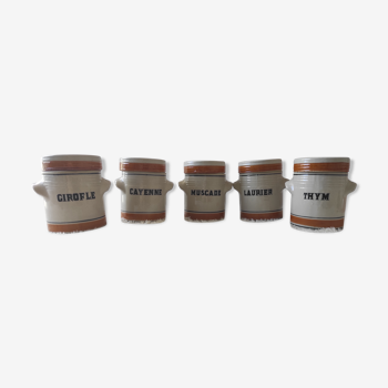 Spice pots in glazed sandstone