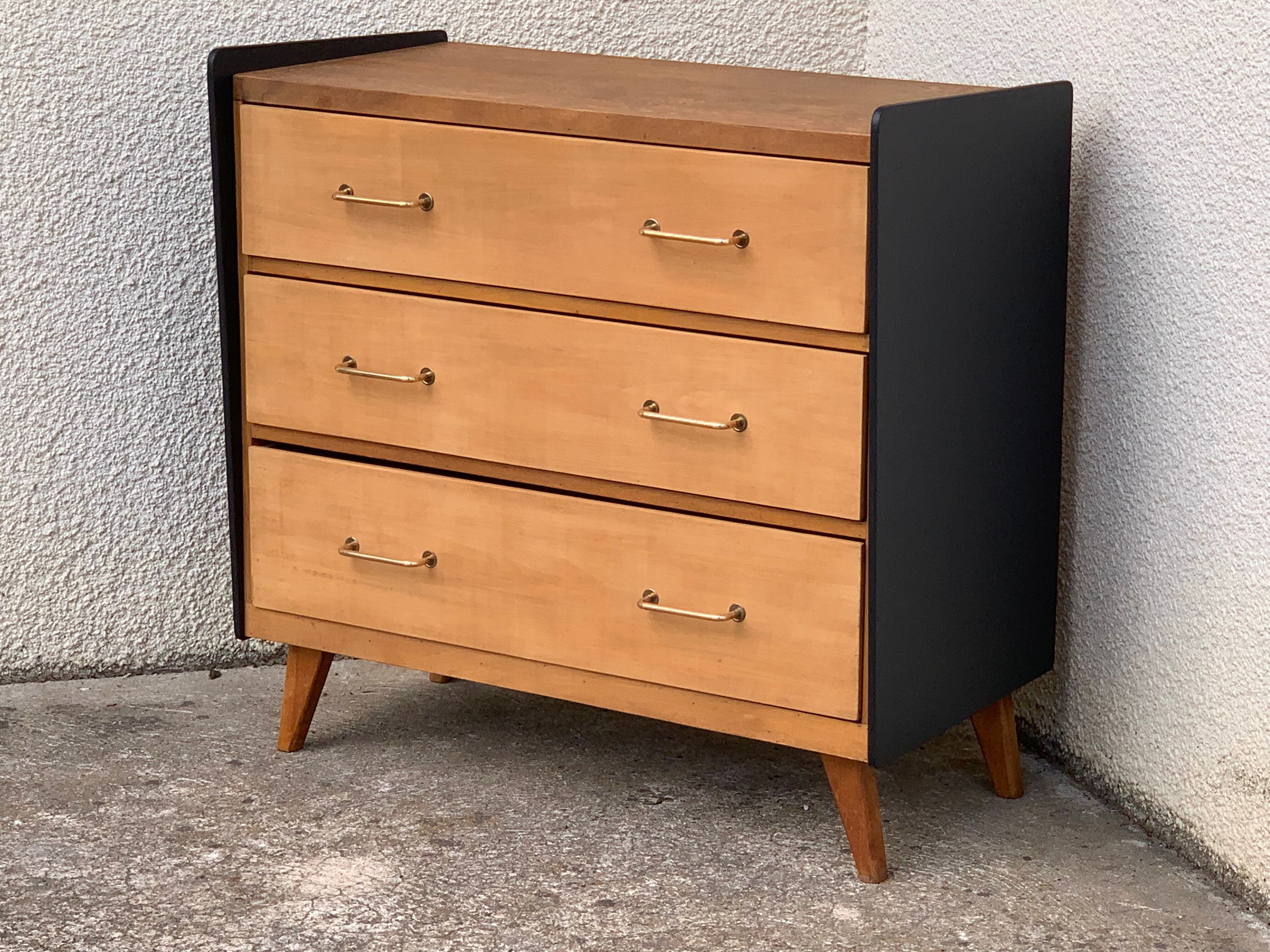 1960 compass foot chest of drawers