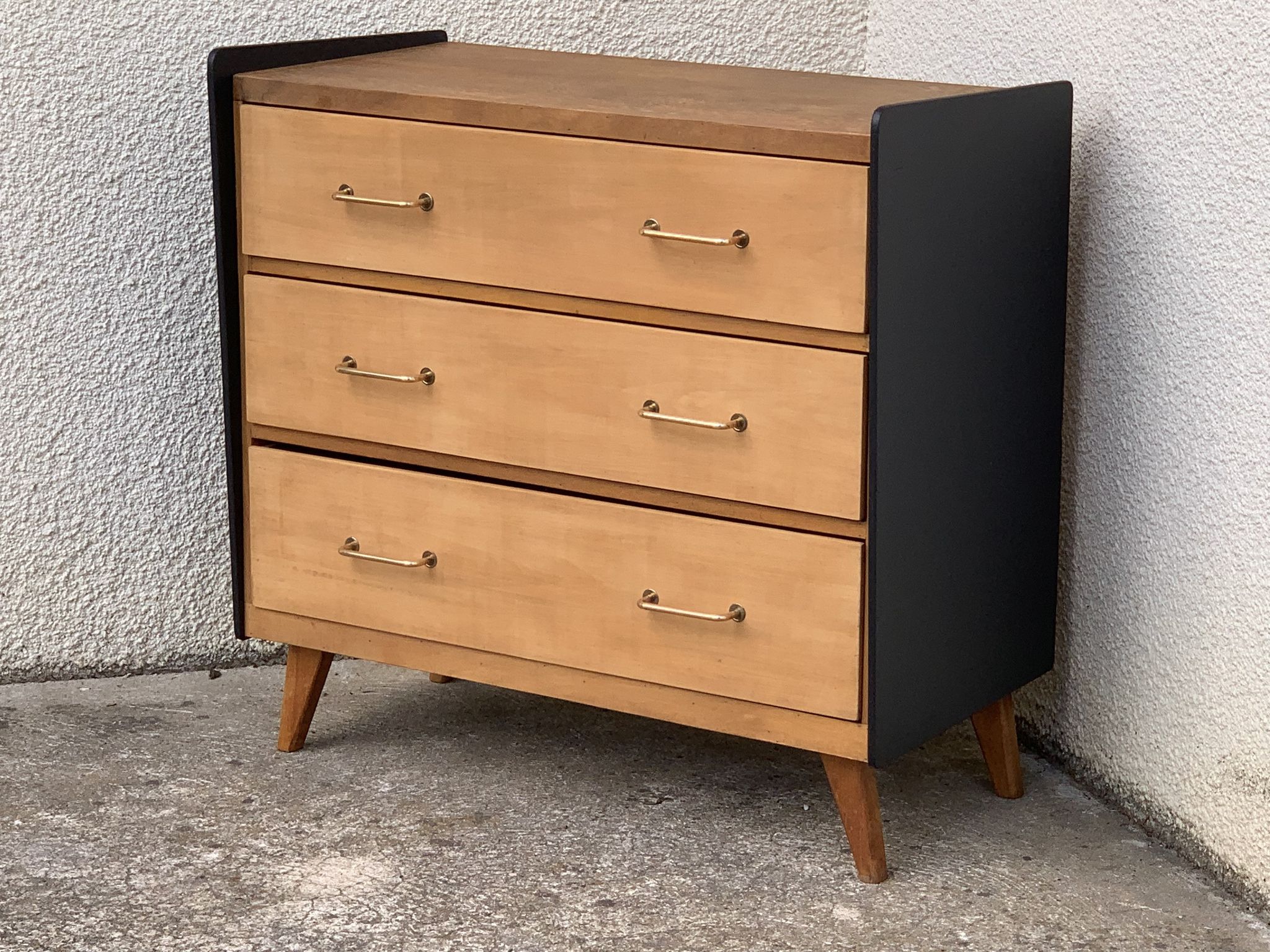 1960 compass foot chest of drawers