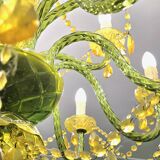 Large chandelier with glass and polypropylene pendants – 14 lights