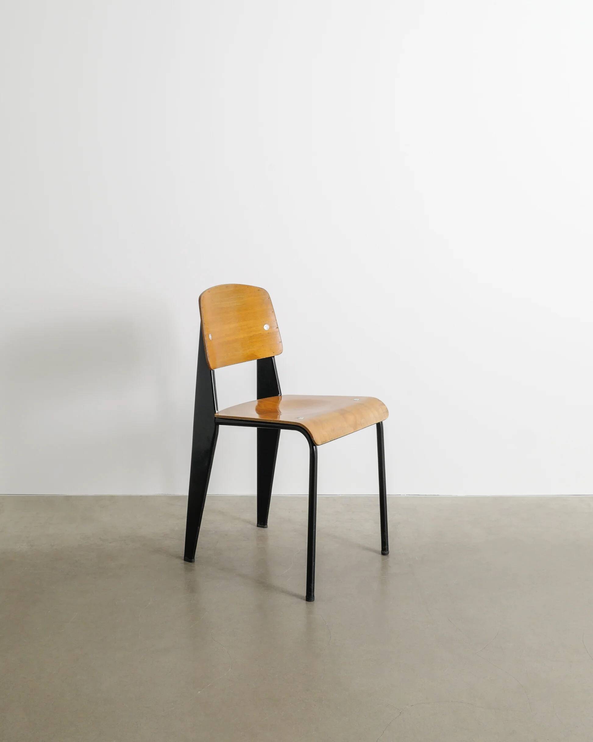 Vintage French Mid Century Jean Prouvé Metropole Standard Chair, 1950s