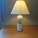 Vintage lamp base in wood and gold metal