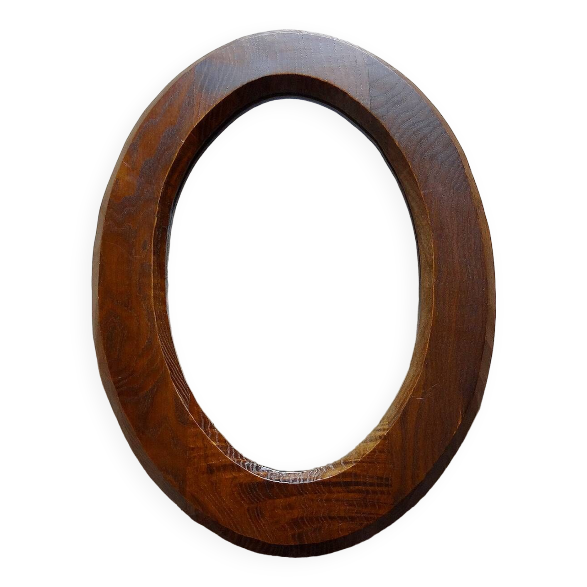 Vintage oval wooden mirror