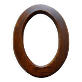 Vintage oval wooden mirror