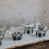 7 glasses to shoot / art deco liqueur white and black