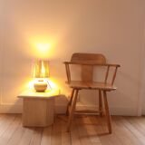 Vintage enamelled stoneware lamp with rope lampshade