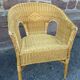 Vintage rattan gondola armchair 1980s