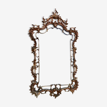 Miroir baroque en bronze xixème h= 104 cm