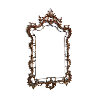 19th century baroque bronze mirror h= 104 cm