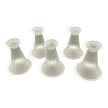 Ensemble de 5 bougeoirs réversibles en verre satiné