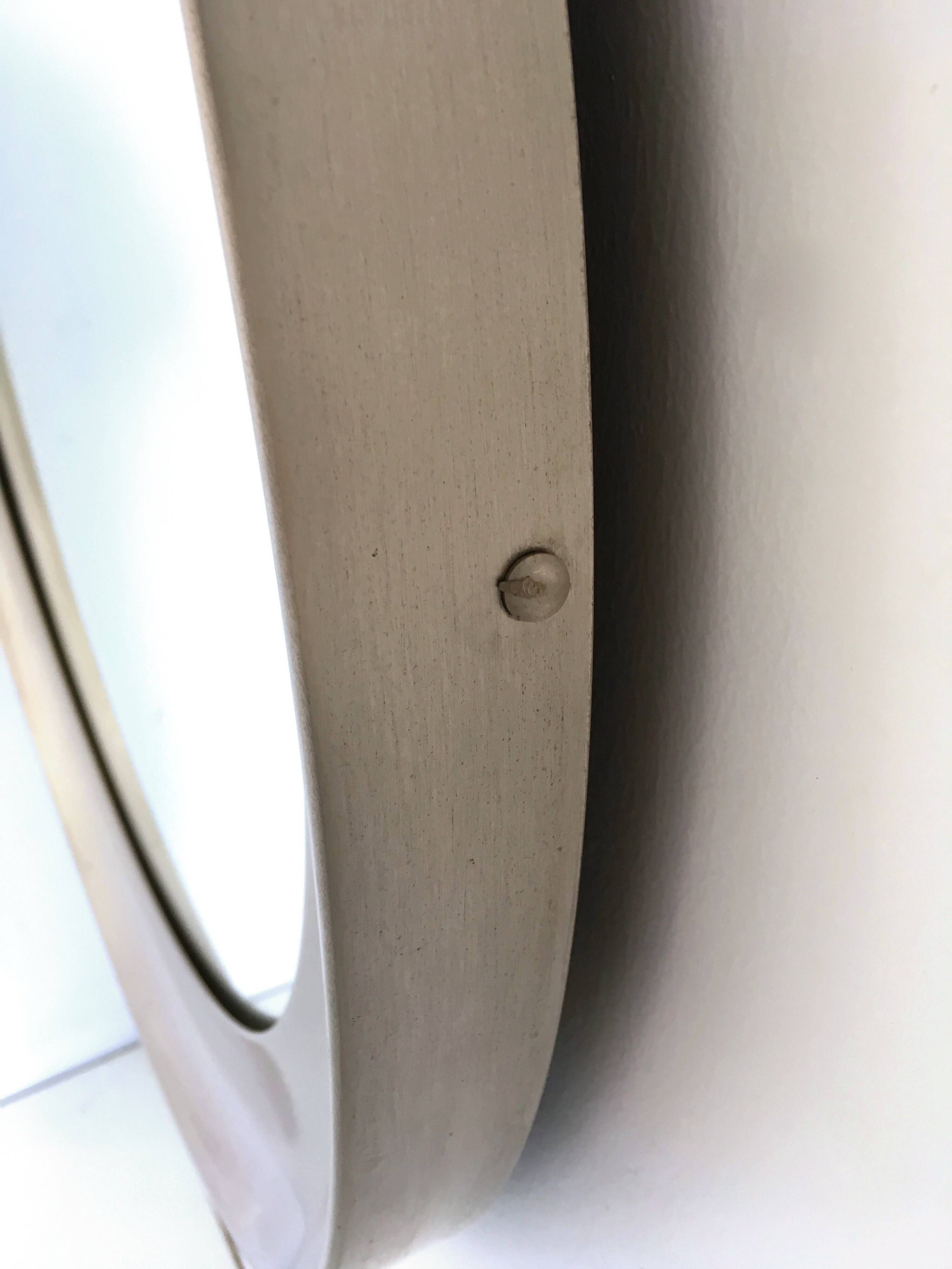 Round Mirror by Sergio Mazza for Artemide with Steel Frame, Italy