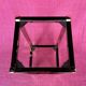 VINTAGE 1970 COFFEE TABLE SQUARE GOLD BRIGHT TUBE SQUARE 2 PLATTERS