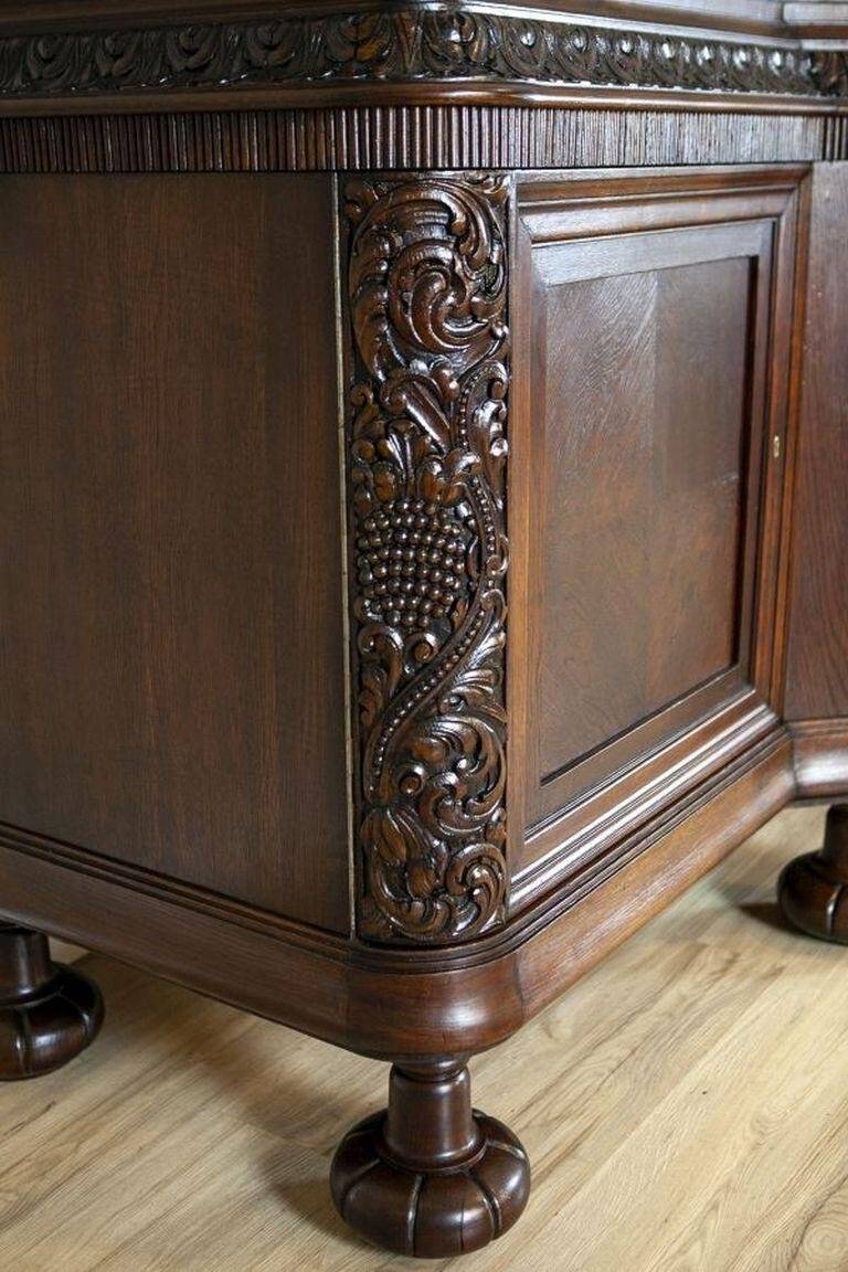 Interwar Oak Sideboard in Dark Brown, 1930s