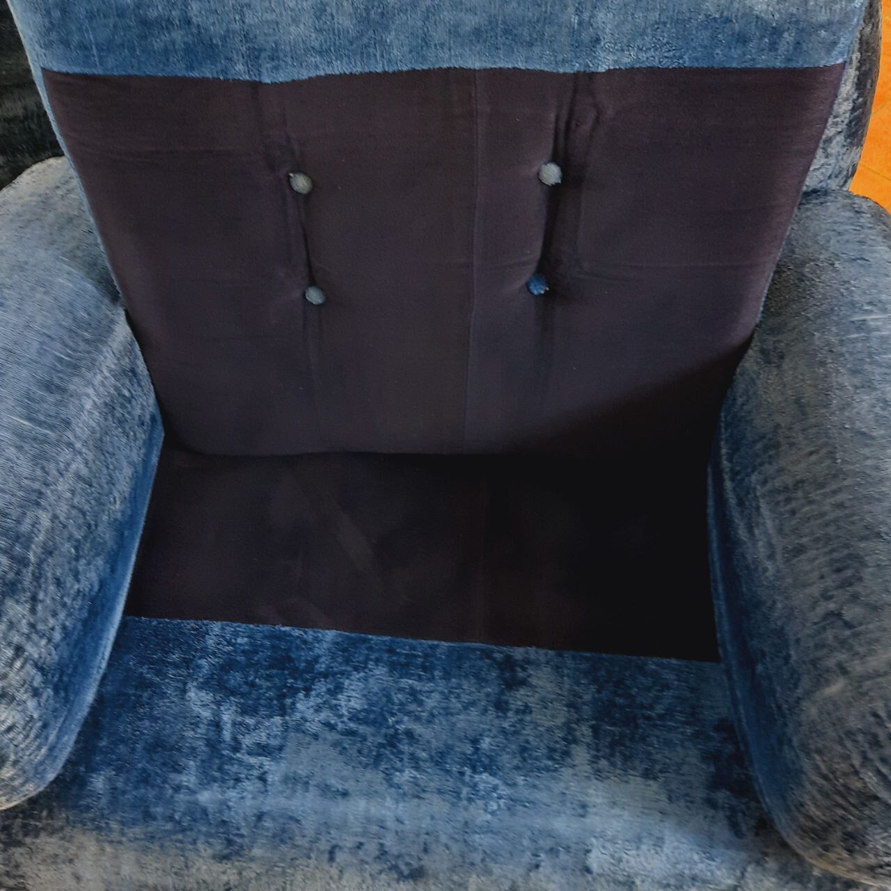 Pair of armchair - vintage - 1960s / 70s - petrol blue color.