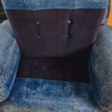 Pair of armchair - vintage - 1960s / 70s - petrol blue color.
