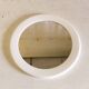 Miroir rond vintage par Syla en plastique blanc - années 70