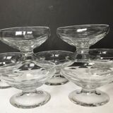 Set of six crystal champagne glasses