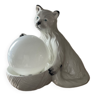 Vintage ceramic cat lamp from the 70s