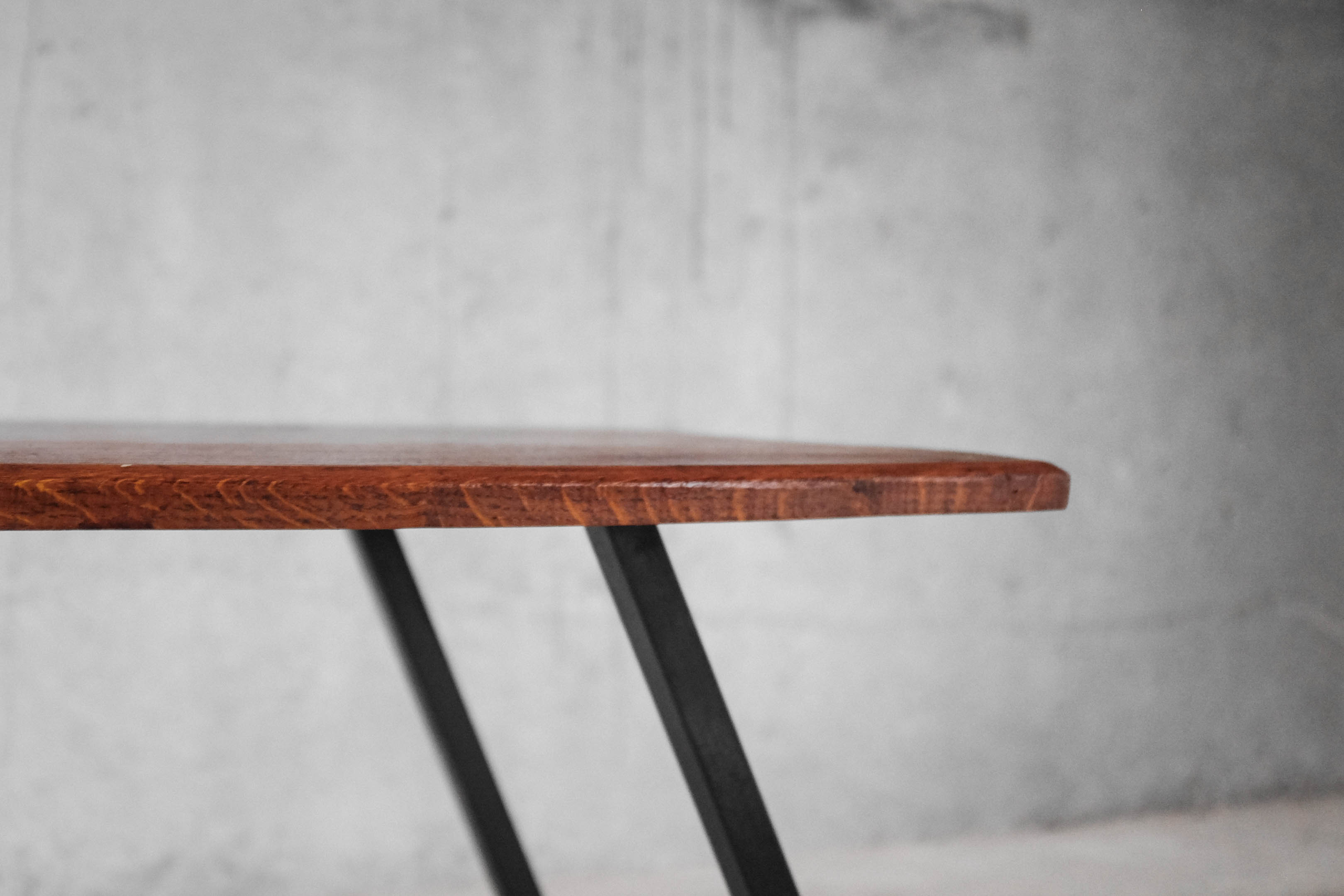 Solid wood coffee table and metal feet-1960